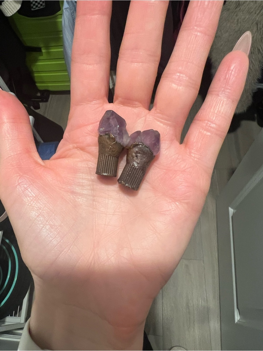 Amethyst valve stem caps (2)
